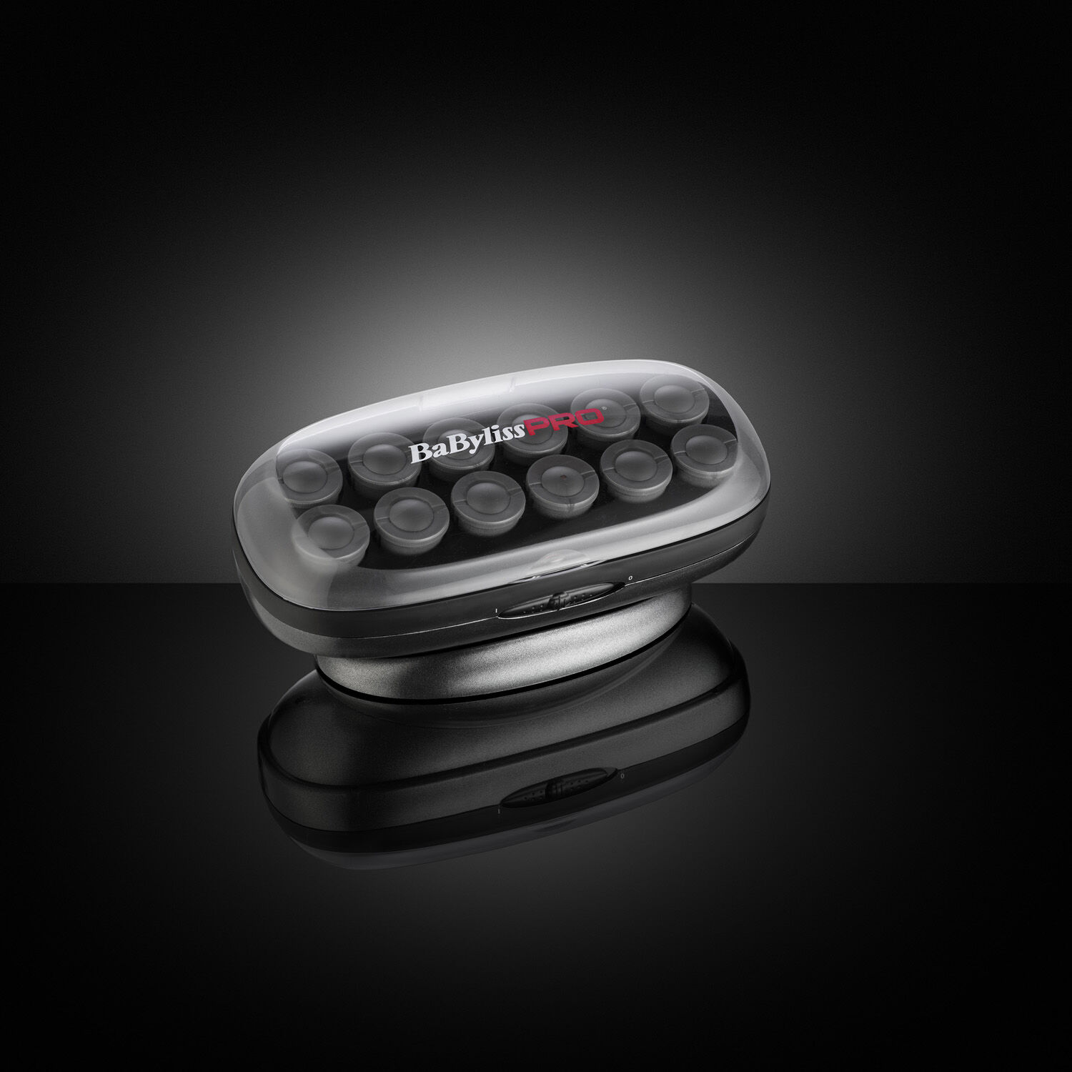 12 piece jumbo rollers set (38 mm) on dark background